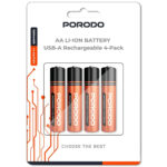 باتری قلمی شارژی پورودو Porodo مدل PDJHAAOG بسته 4 عددی - تصویر 3