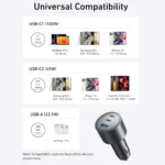 شارژر فندکی  انکر Anker مدل B2737HA1 دارای 3 پورت و توان 167.5 وات - تصویر 4